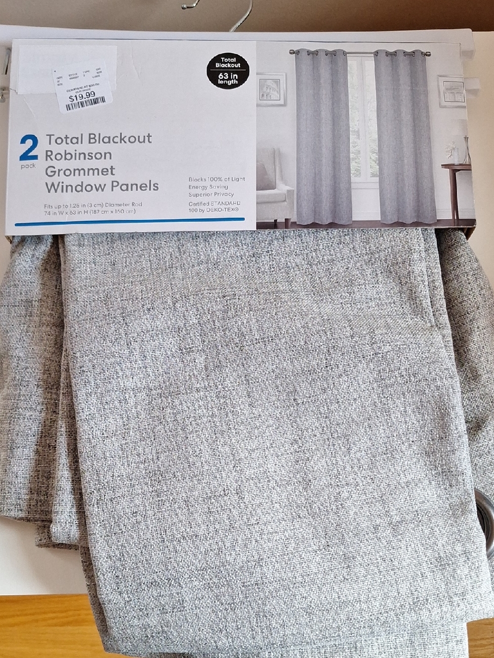 Total Blackout Robinson Grommet Window Panels - Light Gray